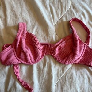 J. Crew bikini top in pink ribbed material